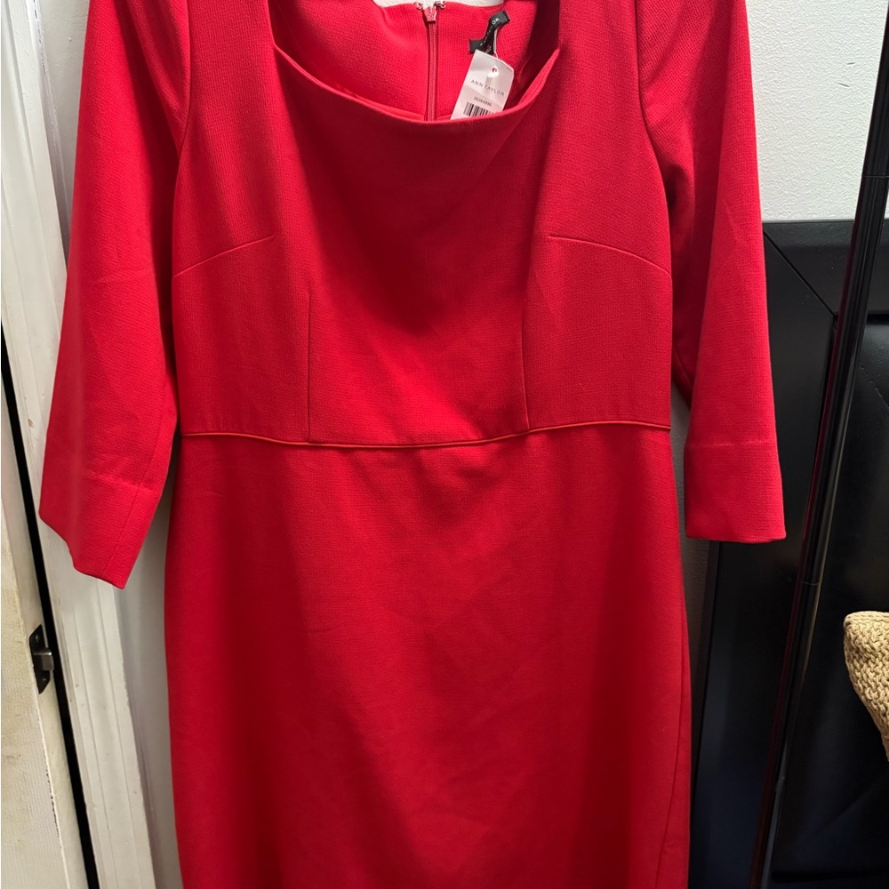 Ann Taylor Red shift boatneck Dress